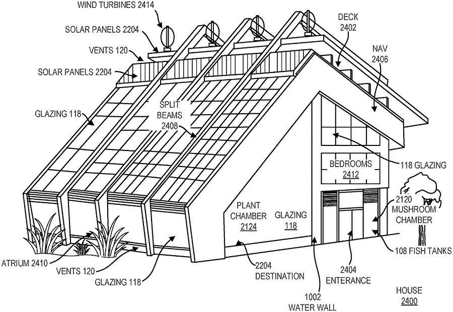 Patented passive solar greenhouse system diagram